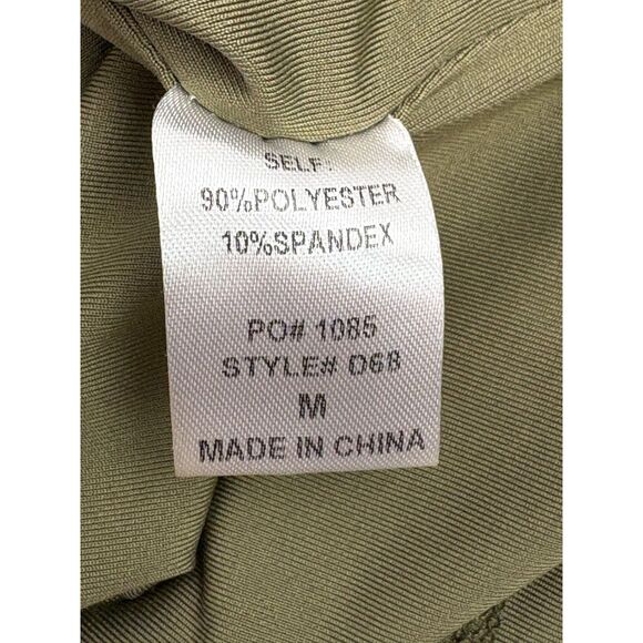 STNDRD Olive Green Asymmetrical Bodycon Dress Size M Cutout Sexy Date Going Out - Picture 8 of 10